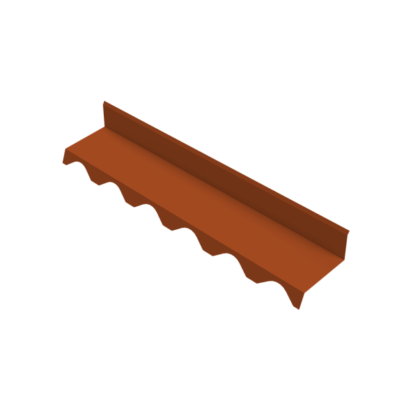 Rufo Superior Dentado para Isotelha Colonial Crinkle Terracota – Peça com 1 metro
