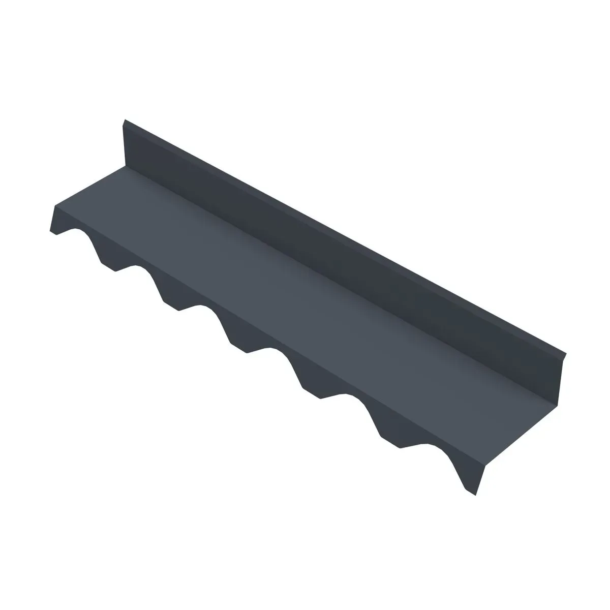 Rufo Superior Dentado para Isotelha Colonial Crinkle Cinza Ardósia – Peça com 1 metro