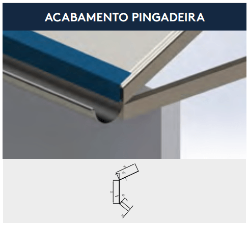 Acabamento Lateral Pingadeira Residence - Grafite Cristal - Peça com 3 metros