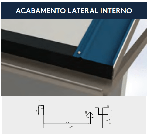 Acabamento Lateral Interno Residence Terracota - Peça com 3 metros