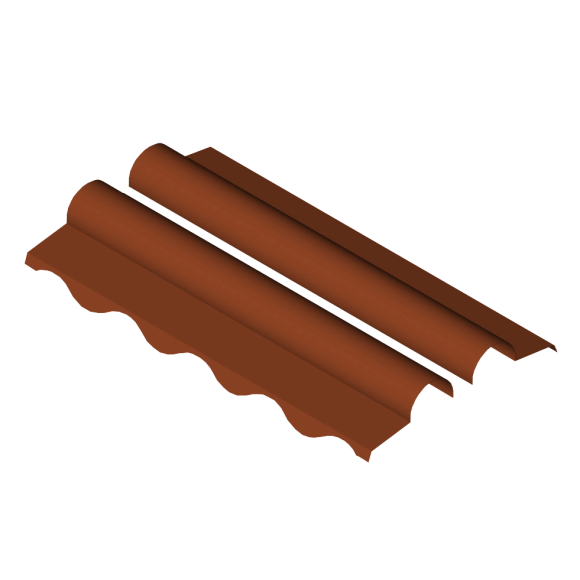 Conjunto Cumeeira Dentada para Isotelha Colonial Crinkle Terracota – Peça com 1 Metro