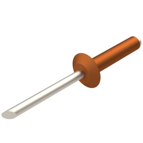 Rebite para Fixação Permanente – Alumínio Cor Terracota 4,0 x 15mm 100 unidades