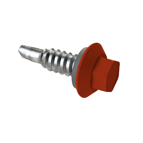 Parafuso de Costura para Vedação de Coberturas e acabamentos - Cor Terracota PB1/4-14 x 7/8 P1