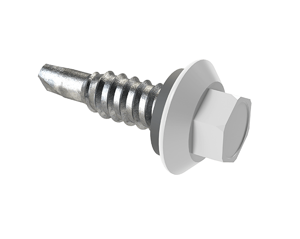 Parafuso de Costura para Vedação e Acabamentos - Cor Branco Neve PB1/4-14 x 7/8 P1